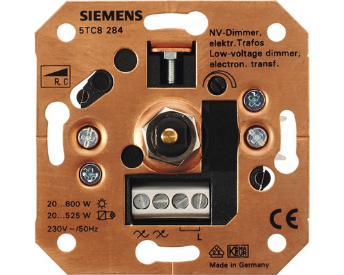 Dimmer-Einsatz Niedervolt für elektronische Trafos 20-600 Watt Siemens 5TC8284