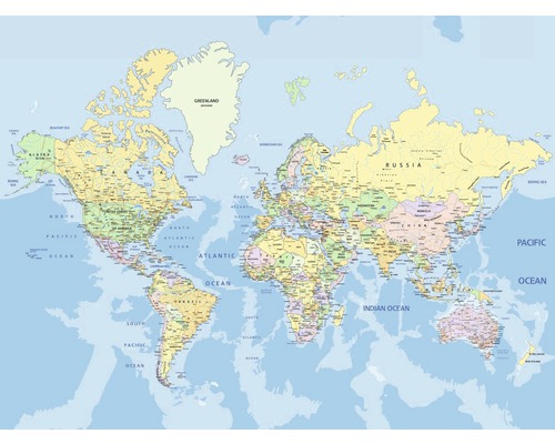 Fototapete Vlies 18072 World Map 7-tlg. 350 x 260 cm