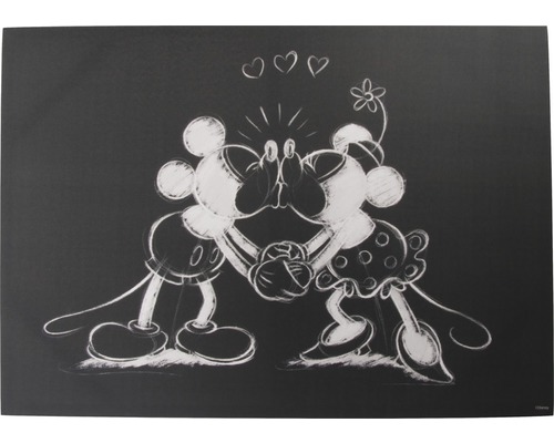 Leinwandbild Disney Mickey Minnie Sketch Kissing II 50x70 cm
