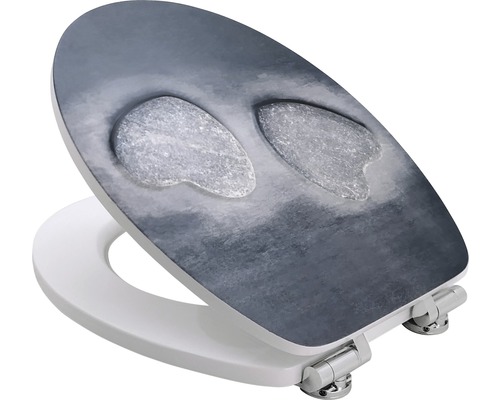 Toilettendeckel mit Steinmotiv