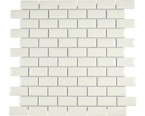 Keramikmosaik Brick Bond Diamond 30,0x30,0 cm elfenbein