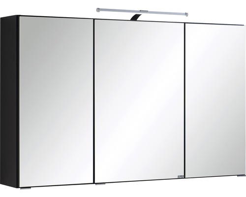 LED-Spiegelschrank Held Möbel 3-türig 100x66 cm grau