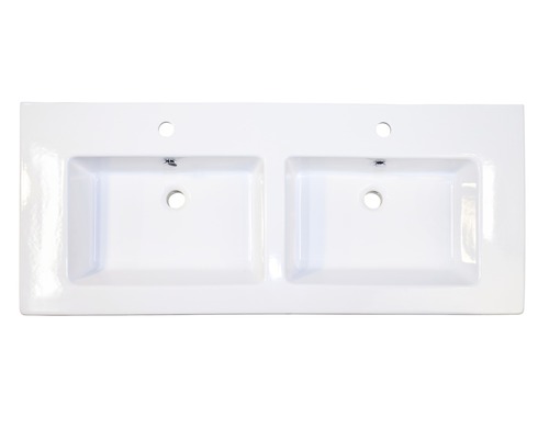 Doppelwaschtisch aus Keramik mit zwei Becken