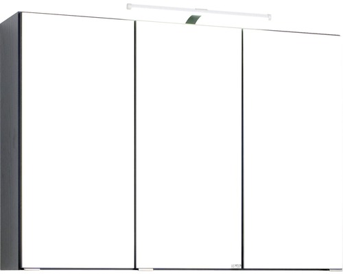 LED-Spiegelschrank Held Möbel 3-türig 90x66 cm dunkelgrau 008.1.0042
