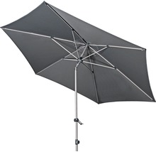 Rechteckiger Sonnenschirm mit silberfarbenem Gestell