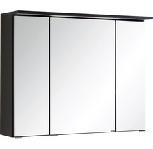LED-Spiegelschrank Held Möbel 3-türig 80x66 cm grau-thumb-0