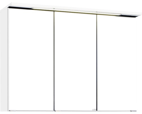 LED-Spiegelschrank Held Möbel 3-türig 90x66 cm weiß hochglanz