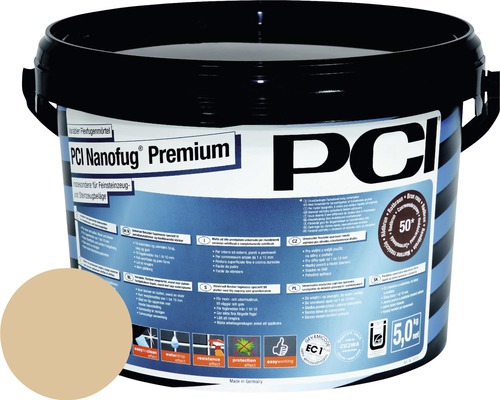 PCI Nanofug® Premium Variabler Flexfugenmörtel für alle Fliesen und Natursteine ocker 5 kg Eimer PCI Nanofug Premium flexibler Fugenmörtel