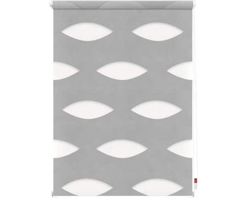 Graues Doppelrollo mit Muster