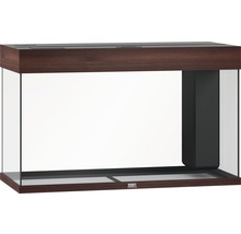 Leeres Aquarium mit Holzumrandung und Innenfilter