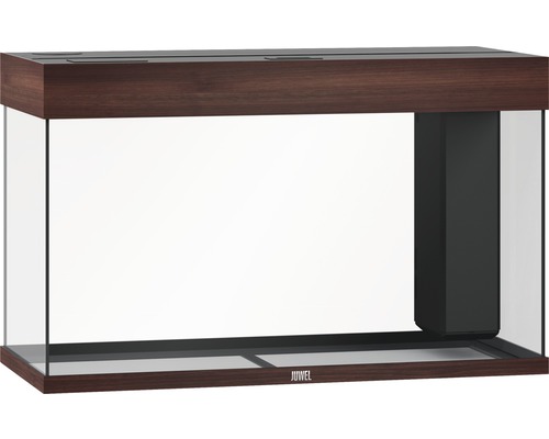 Leeres Aquarium mit Holzumrandung und Innenfilter