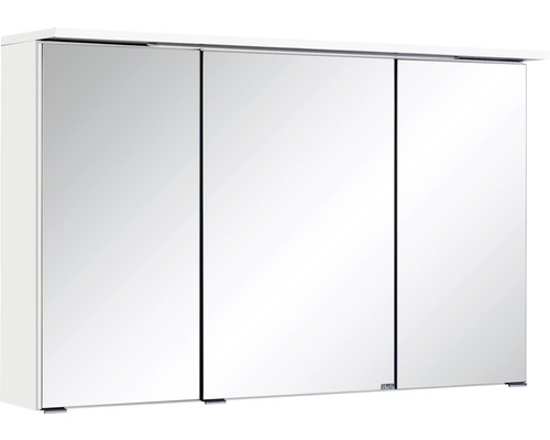 LED-Spiegelschrank Held Möbel 3-türig 100x66 cm weiß hochglanz