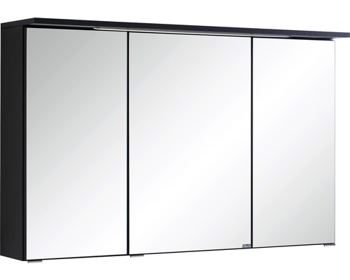 LED-Spiegelschrank Held Möbel 3-türig 100x66 cm dunkelgrau