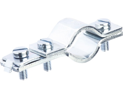 Erdungsrohrschelle mit Schraube, galvanisch verzinkt, Schraube M6, für Rohre 1/2" Rohrschelle mit Schrauben zur Rohrbefestigung
