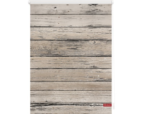 Rollo mit Holzplanken-Motiv