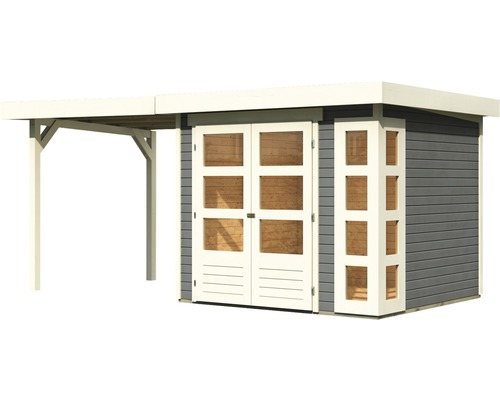 Gartenhaus mit Überdachung aus Holz