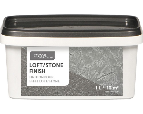 Kunststoffbehälter mit einem Liter Loft beziehungsweise Stein Finish