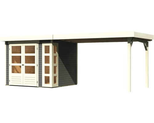 Holzgartenhaus mit Doppeltür und Vordach