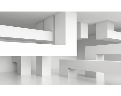 Fototapete Papier 2145 P4 Innovativ Geometrie 2-tlg. 254 x 184 cm Abstrakte Innenarchitektur mit sich überschneidenden, rechteckigen Elementen
