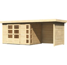 Holzgartenhaus mit Doppeltür und Anbau