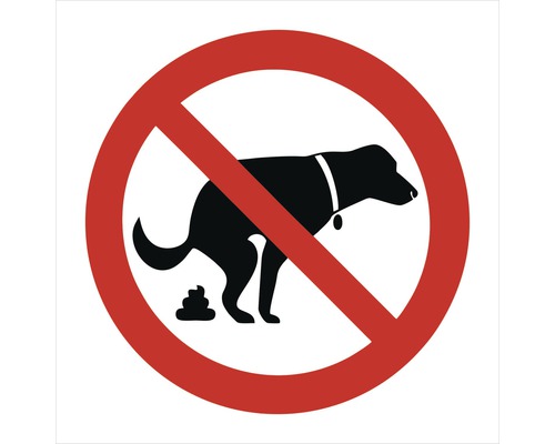 Warnschild Walteco "Keine Hundetoilette" zum Aufkleben 92x92 mm