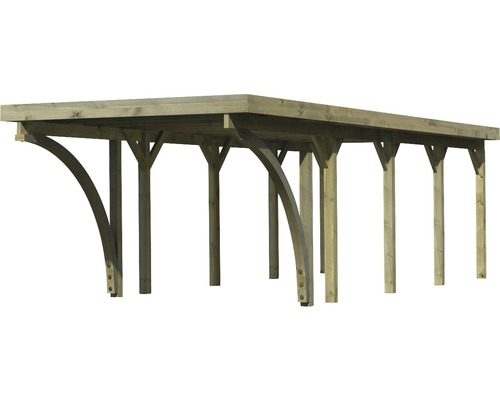 Holzcarport mit Pfosten und Dach