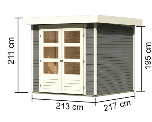 Gartenschrank mit Maßen 211 x 213 x 217 cm