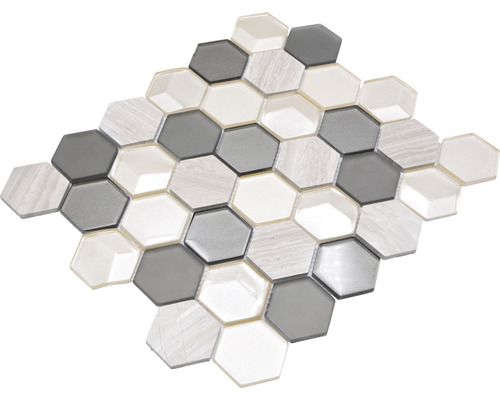 Mosaikfliese mit sechseckigen Elementen