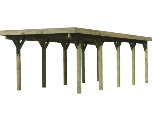 Holzcarport mit mehreren Stellplätzen
