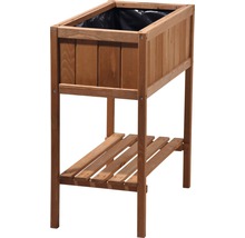 Hochbeet aus Holz mit Ablage