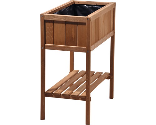 Hochbeet aus Holz mit Ablage