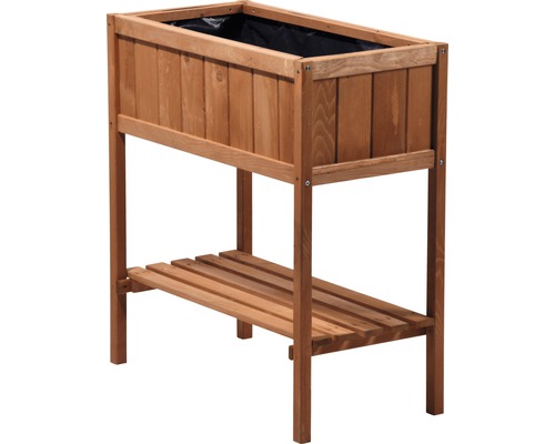 Hochbeet aus Holz mit Ablage