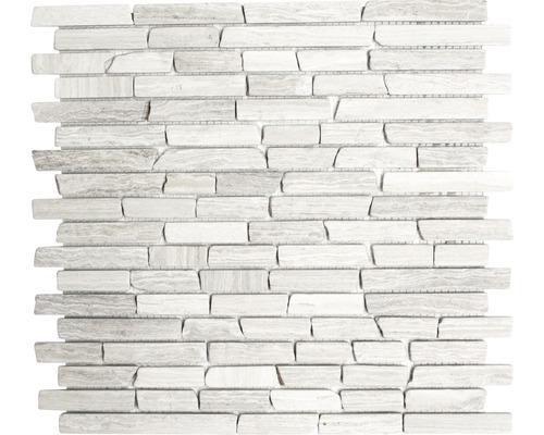 Natursteinmosaik Marmor MOS Brick 2012 30,5x32,2 cm grau