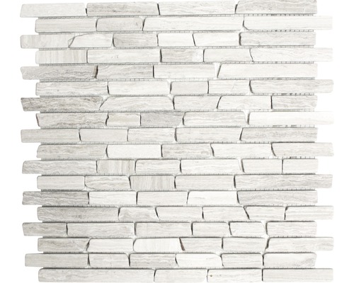 Natursteinmosaik Marmor MOS Brick 2012 30,5x32,2 cm grau Mosaikfliese aus Naturstein in Ziegeloptik