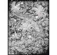 Illustration mit Blumenmuster auf strukturiertem Hintergrund