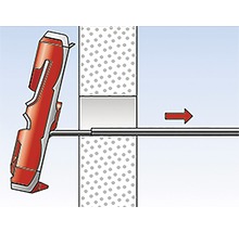 Illustration einer Dübelbefestigung in einer Wand