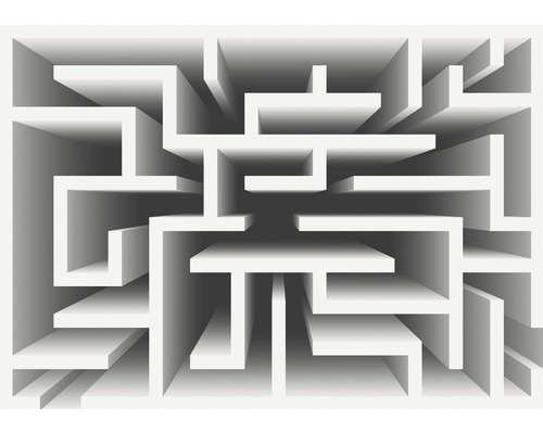 Fototapete Papier Weißes Labyrinth 254x184 cm