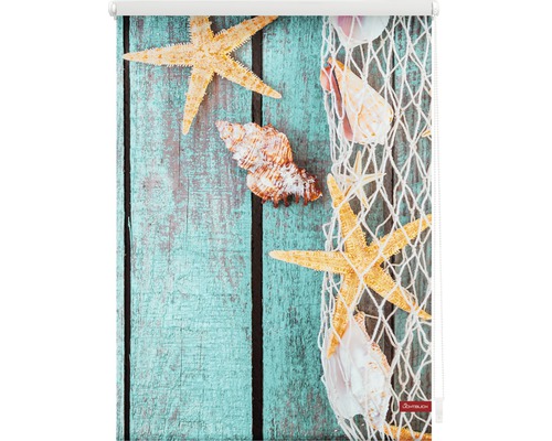 Rollo mit Seestern-, Muschel- und Fischernetzdruck