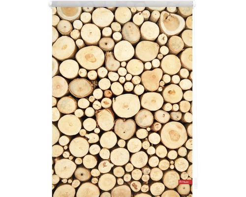 Rollo mit Holzstapel Motiv