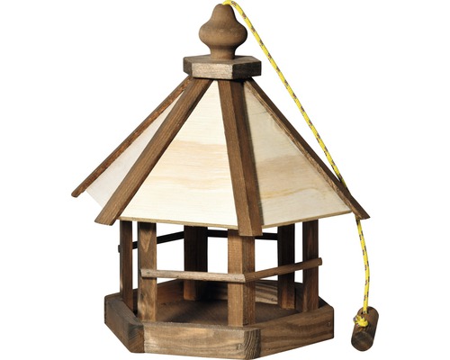 Vogelhaus Pavillion Kiefer ø 32 cm sechseckig braun