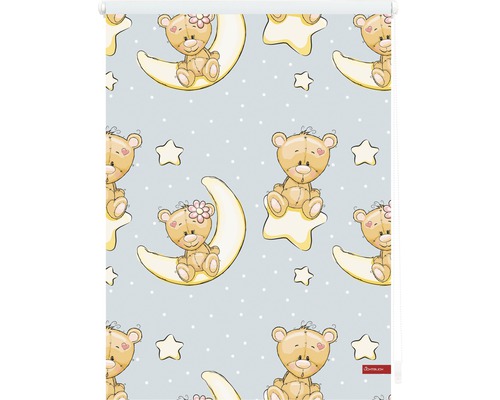 Rollvorhang mit Bären-, Mond- und Sternmuster für Kinderzimmer