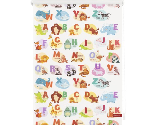 Rollo mit Tiermotiven und Alphabet