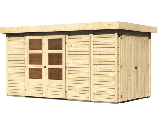 Holzgartenhaus mit Fenster und Doppeltür