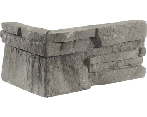 Eck-Verblendstein Klimex Colorado 28x9 cm anthrazit Eckelement aus Stein für Mauerbau