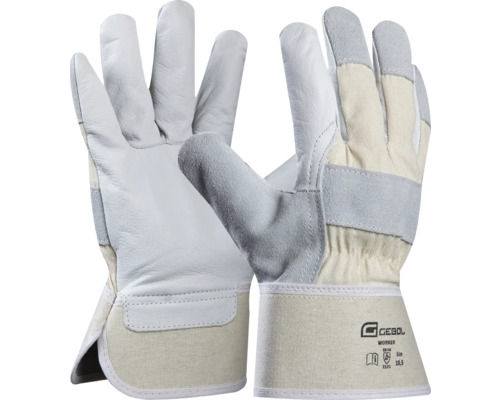 Leder-Handschuh GEBOL Worker weiß Gr. 10,5 Arbeitshandschuhe aus Leder und Textil