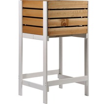 Hochbeet aus Holz mit weißem Gestell