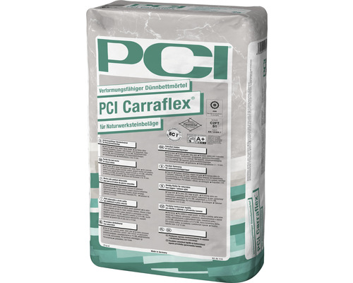 PCI Carraflex® verformungsfähiger Dünnbettmörtel für Naturwerksteinbeläge weiß C2FTE-S1 25 kg PCI Carraflex® verformungsfähiger Dünnbettmörtel für Naturwerksteinbeläge weiß C2FTE-S1 25 kg