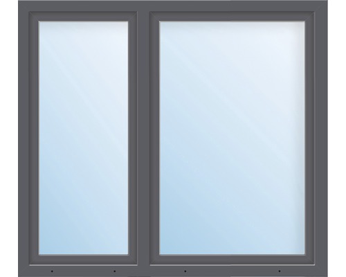 Kunststofffenster 2.Flg. ESG ARON Basic weiß/anthrazit 1600x1700 mm (1/3-2/3)-0