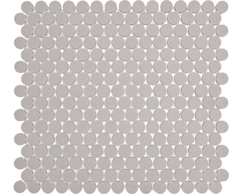 Keramikmosaik CU K217 31,5x29,4 cm grau Mosaikfliese mit runden Elementen