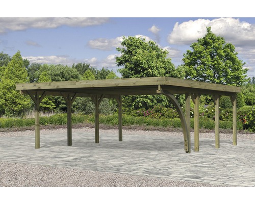 Holzcarport mit Flachdach für den Außenbereich